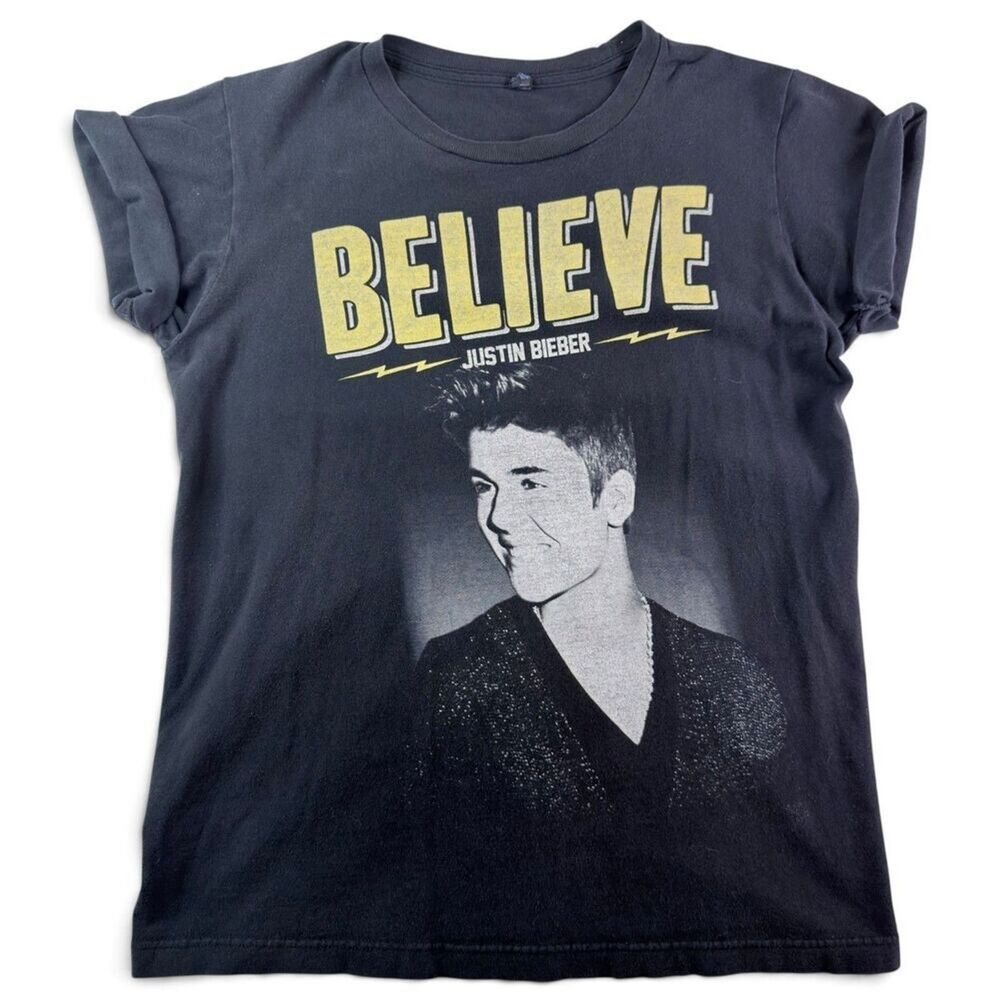 justin bieber believe live 2013 tour graphic concert tee shirt black medium